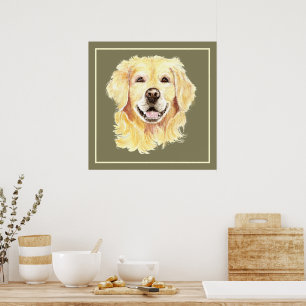 Arte original de perro retriever dorado acuarela m