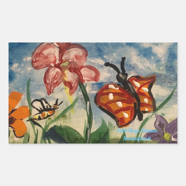 ARTE original de primavera pegatina (Anverso)