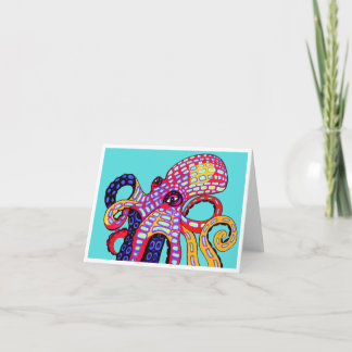 Arte original del pulpo notecard colorido
