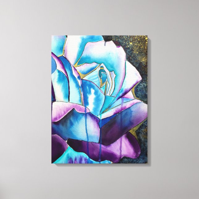 Arte original gótico Rosa azul (Anverso)