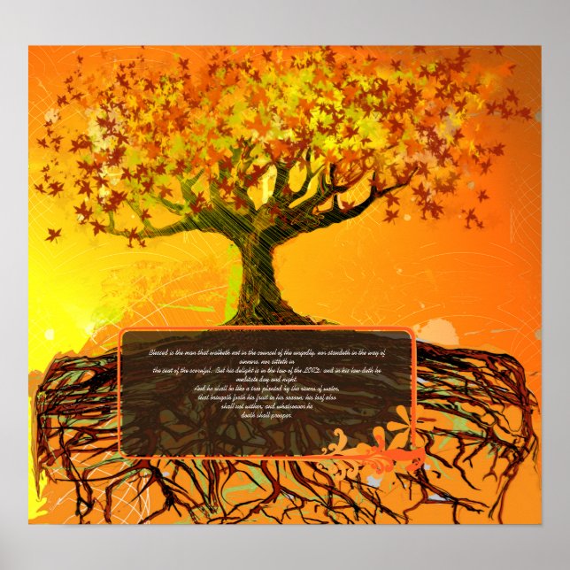 Arte Original: Poster de árbol de raíces desgarrad (Frente)