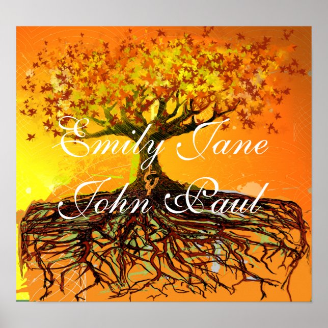 Arte Original: Poster de árbol de raíces desgarrad (Frente)