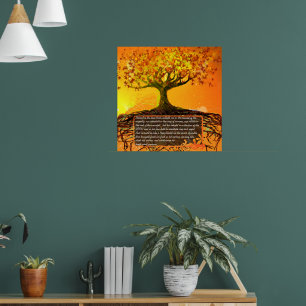 Arte original - Póster de árbol de raíces desgasta