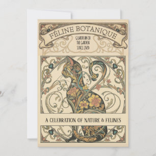 Arte Ornamental Felino Botánico Modernista