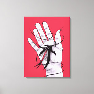 Arte oscuro - mano con monstruo - negro rojo gótic