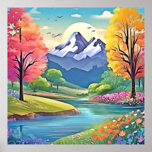 Arte paisajístico del río Montaña