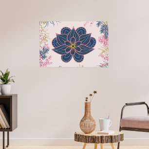 Arte Paisley, gráfico azul y púrpura
