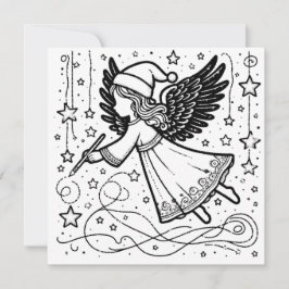 Arte para Colorear Ángel de Navidad