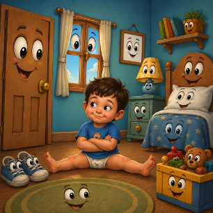 Arte para dormitorio de niños caprichoso: niño y o