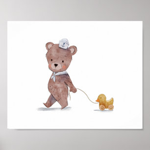 Arte para la pared del cuarto de nursery del Oso M