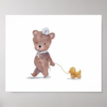 Arte para pared de habitación de nursery del oso m