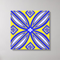 Arte Pared De Tile Español Azul Y Amarillo