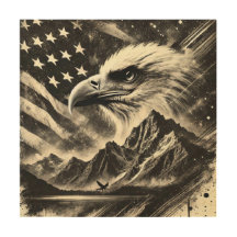 Arte Patriótico Vintage del Águila Americana Majes