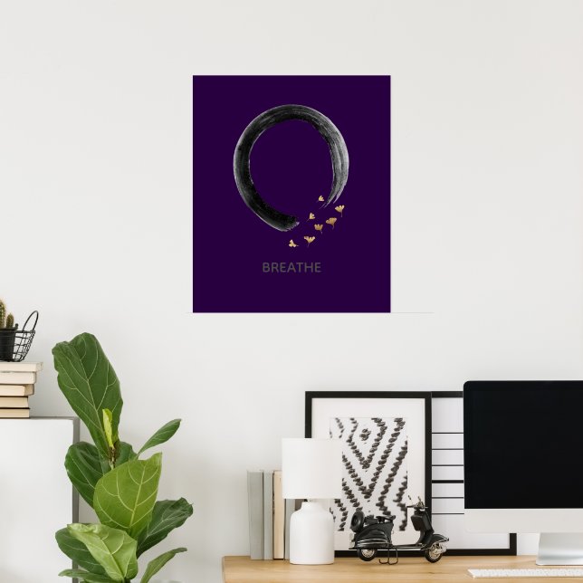 Arte personalizable del círculo Zen Enso BREATHE G (Oficina en casa)