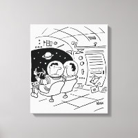 Arte Personalizado blanco y negro de la nave espac