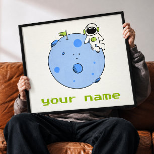 Arte personalizado de astronauta lindo en lienzo p