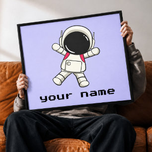 Arte personalizado de astronauta lindo en lienzo p