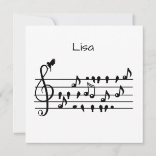 Arte personalizado de clave de sol de pájaro canto