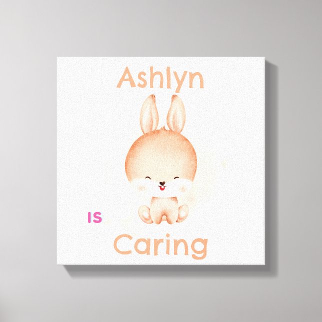 Arte personalizado de conejo para niños | Decoraci (Anverso)