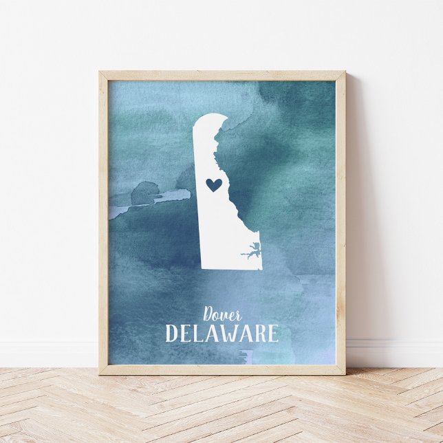 Arte personalizado de la acuarela azul del mapa de (Subido por el creador)