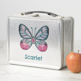 Arte personalizado de mariposa de cristal rosado d