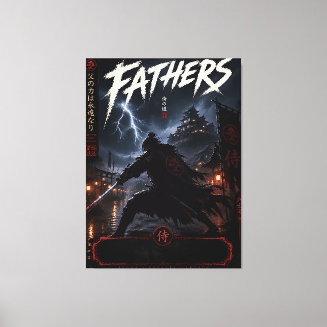 Arte personalizado de Samurái Padre en lienzo de p (Anverso)
