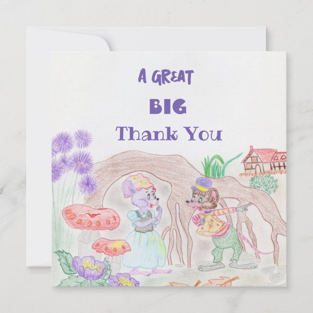 Arte personalizado para niños, dos ratones lindos, (Anverso)