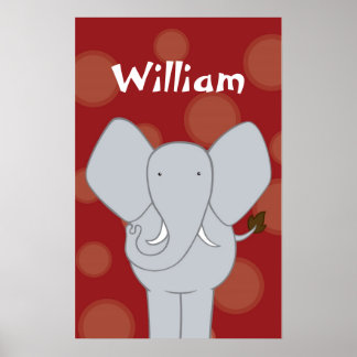Arte personalizado para nursery de elefante para n