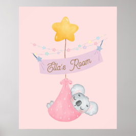 Arte personalizado para pared de koala dormido ado