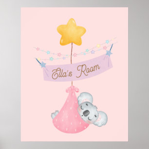 Arte personalizado para pared de koala dormido ado