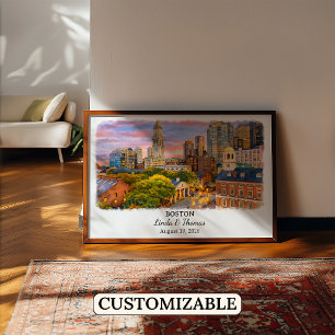 Arte personalizado para paredes de Boston, Póster 