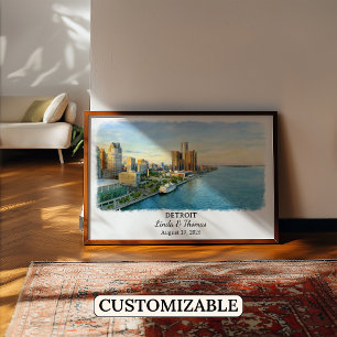 Arte personalizado para paredes de Detroit, Póster