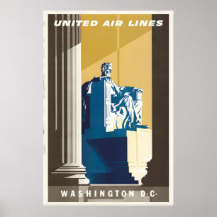 Arte personalizado vintage de cartel de viaje a Wa