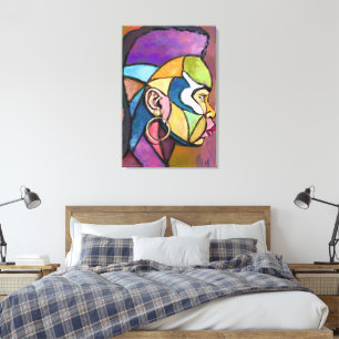 Arte Pintado Hombre Africano Impresión en Lienzo