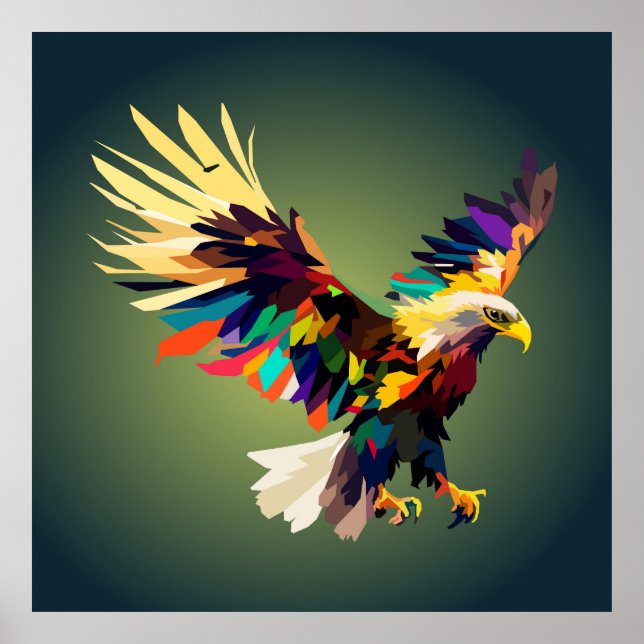 Arte pop águila volando (Frente)