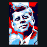Arte pop azul rojo JFK John F. Kennedy<br><div class="desc">Imagen digital de arte pop rojo,  azul y blanco del ex presidente norteamericano John F. Kennedy - Posters de historia y política norteamericana impresiones</div>