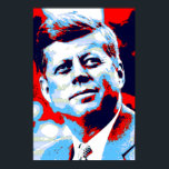 Arte pop azul rojo JFK John F. Kennedy<br><div class="desc">Imagen digital de arte pop rojo,  azul y blanco del ex presidente norteamericano John F. Kennedy - Posters de historia y política norteamericana impresiones</div>