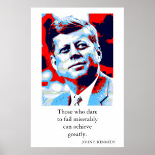 Arte pop azul rojo JFK John F. Kennedy Cita Loeve