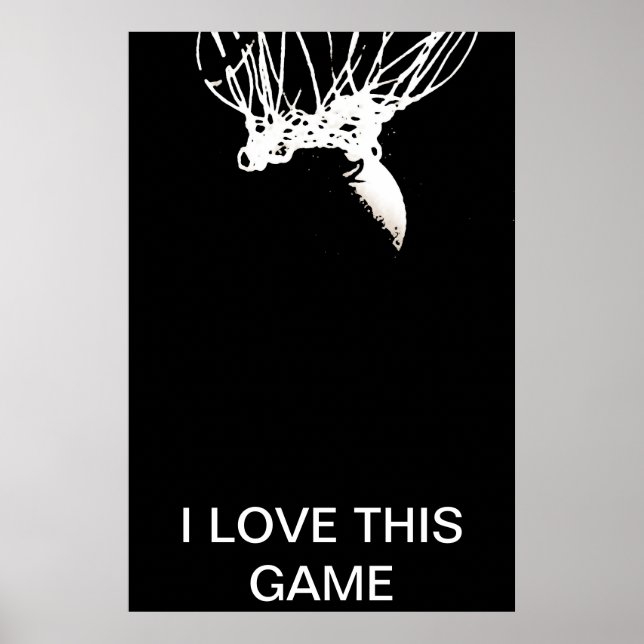 Arte Pop Blanco Negro Póster Único de Baloncesto (Frente)