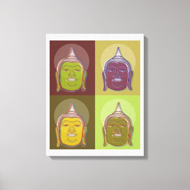 Arte Pop Buda Retro Moderno Estilo Lienzo Envuelto (Anverso)