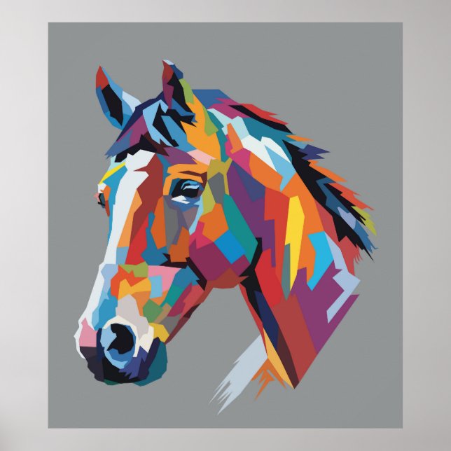 arte pop caballo cabeza (Frente)