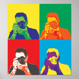 Arte Pop Colores Brillantes Fotógrafo Cámara Decor