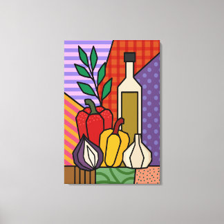 Arte Pop Colorido de Verduras en Lienzo | Cocina R