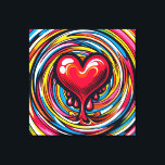 Arte pop colorido 'derritiendo el corazón'<br><div class="desc">Arte pop colorido "Melting Heart" sobre fondo de remolino / vórtice</div>