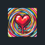 Arte pop colorido 'derritiendo el corazón'<br><div class="desc">Arte pop colorido "Melting Heart" sobre fondo de remolino / vórtice</div>