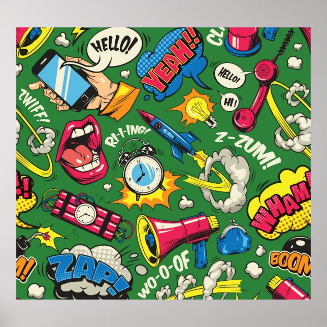 Arte pop: Comic colorido sin foco (Frente)