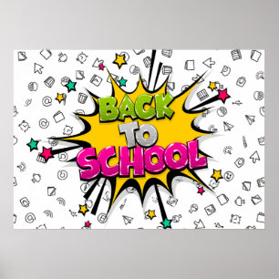 Arte Pop Cómic de Regreso a la Escuela