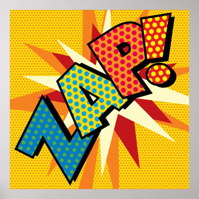 Arte Pop Comic Retro Diversión ZAP (Frente)