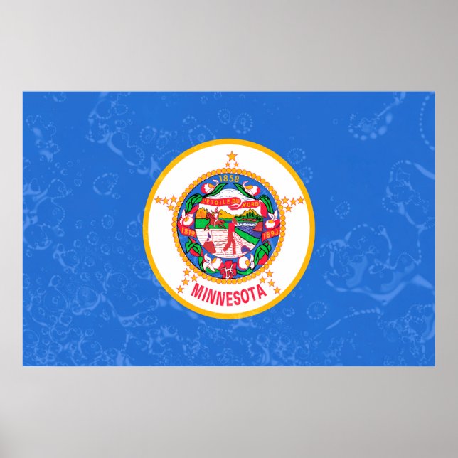 Arte pop con bandera estatal de Minnesota (Frente)