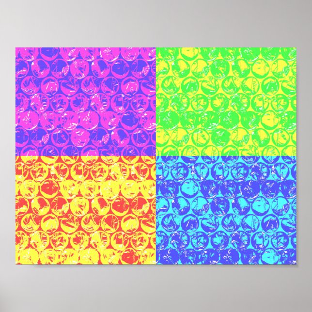 Arte pop con burbujas arcoiris (Frente)